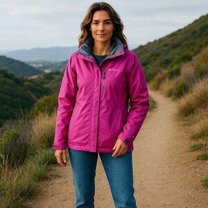 Columbia Nordic Point II Interchange 3 In 1 Jacket Hooded Outdoor Pink Women L